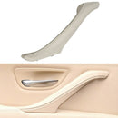 Car Leather Left Side Inner Door Handle Assembly 51417225854 for BMW 5 Series F10 / F18 2011-2017(Creamy-white)