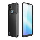 For OPPO Realme C21 Carbon Fiber Texture Shockproof TPU Case(Black)