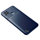 For OPPO Realme C21 Carbon Fiber Texture Shockproof TPU Case(Blue)