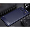 For Google Pixel 6 Brushed Texture Carbon Fiber TPU Case(Navy Blue)