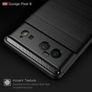 For Google Pixel 6 Brushed Texture Carbon Fiber TPU Case(Navy Blue)