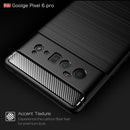 For Google Pixel 6 Pro Brushed Texture Carbon Fiber TPU Case(Navy Blue)