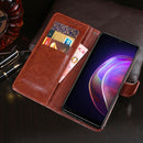 For vivo V21 5G idewei Crazy Horse Texture Horizontal Flip Leather Case with Holder & Card Slots & Wallet(Rose Red)