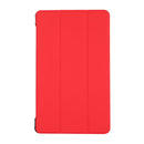 For Samsung Galaxy Tab A7 Lite 8.4 T220/225 3-folding Skin Texture Horizontal Flip TPU + PU Leather Case with Holder(Red)