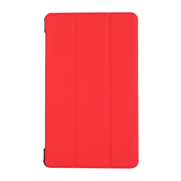 For Samsung Galaxy Tab A7 Lite 8.4 T220/225 3-folding Skin Texture Horizontal Flip TPU + PU Leather Case with Holder(Red)