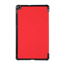 For Samsung Galaxy Tab A7 Lite 8.4 T220/225 3-folding Skin Texture Horizontal Flip TPU + PU Leather Case with Holder(Red)