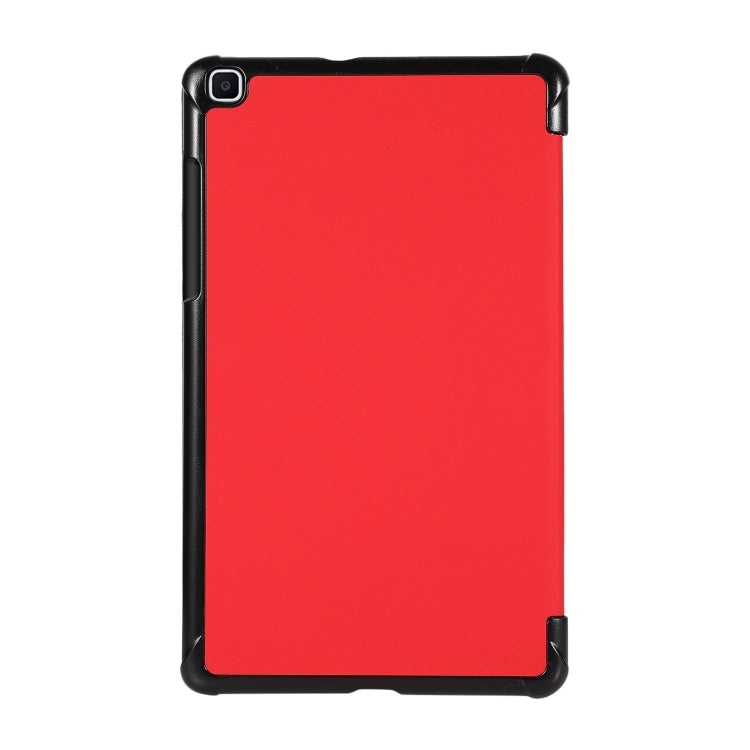 For Samsung Galaxy Tab A7 Lite 8.4 T220/225 3-folding Skin Texture Horizontal Flip TPU + PU Leather Case with Holder(Red)