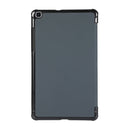 For Samsung Galaxy Tab A7 Lite 8.4 T220/225 3-folding Skin Texture Horizontal Flip TPU + PU Leather Case with Holder(Black)