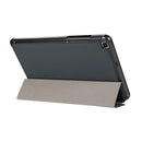 For Samsung Galaxy Tab A7 Lite 8.4 T220/225 3-folding Skin Texture Horizontal Flip TPU + PU Leather Case with Holder(Black)