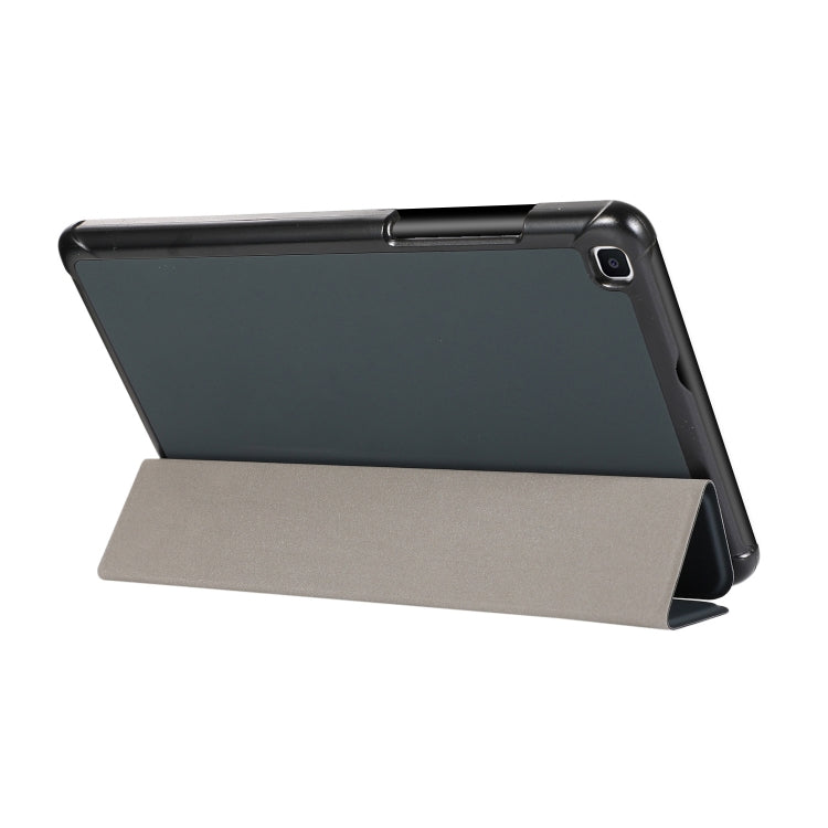 For Samsung Galaxy Tab A7 Lite 8.4 T220/225 3-folding Skin Texture Horizontal Flip TPU + PU Leather Case with Holder(Black)