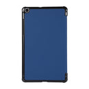 For Samsung Galaxy Tab A7 Lite 8.4 T220/225 3-folding Skin Texture Horizontal Flip TPU + PU Leather Case with Holder(Navy Blue)