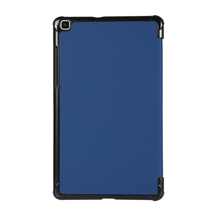 For Samsung Galaxy Tab A7 Lite 8.4 T220/225 3-folding Skin Texture Horizontal Flip TPU + PU Leather Case with Holder(Navy Blue)