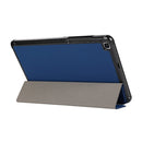 For Samsung Galaxy Tab A7 Lite 8.4 T220/225 3-folding Skin Texture Horizontal Flip TPU + PU Leather Case with Holder(Navy Blue)