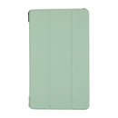 For Samsung Galaxy Tab A7 Lite 8.4 T220/225 3-folding Skin Texture Horizontal Flip TPU + PU Leather Case with Holder(Mint Green)