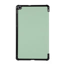 For Samsung Galaxy Tab A7 Lite 8.4 T220/225 3-folding Skin Texture Horizontal Flip TPU + PU Leather Case with Holder(Mint Green)