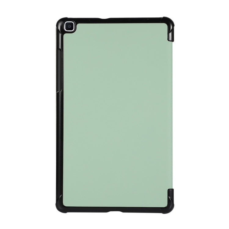 For Samsung Galaxy Tab A7 Lite 8.4 T220/225 3-folding Skin Texture Horizontal Flip TPU + PU Leather Case with Holder(Mint Green)