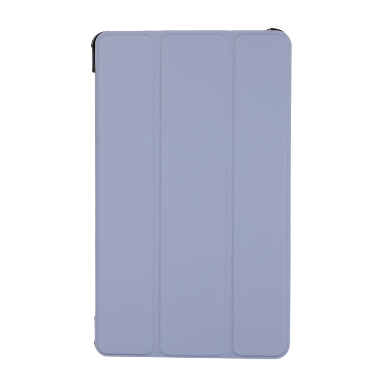 For Samsung Galaxy Tab A7 Lite 8.4 T220/225 3-folding Skin Texture Horizontal Flip TPU + PU Leather Case with Holder(Lavender Grey)