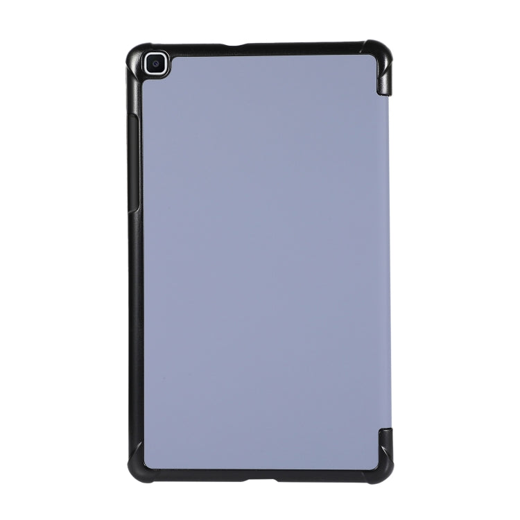 For Samsung Galaxy Tab A7 Lite 8.4 T220/225 3-folding Skin Texture Horizontal Flip TPU + PU Leather Case with Holder(Lavender Grey)