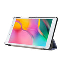 For Samsung Galaxy Tab A7 Lite 8.4 T220/225 3-folding Skin Texture Horizontal Flip TPU + PU Leather Case with Holder(Lavender Grey)