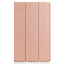 For Samsung Galaxy Tab A7 Lite T220 / T225 Custer Pattern Pure Color TPU Smart Tablet Holster with Sleep Function & 3-Fold Holder(Rose Gold)