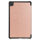 For Samsung Galaxy Tab A7 Lite T220 / T225 Custer Pattern Pure Color TPU Smart Tablet Holster with Sleep Function & 3-Fold Holder(Rose Gold)