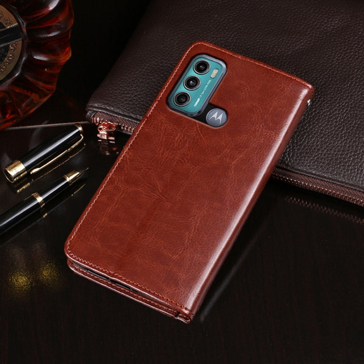 For Motorola Moto G60 / G40 Fusion idewei Crazy Horse Texture Horizontal Flip Leather Case with Holder & Card Slots & Wallet(Brown)