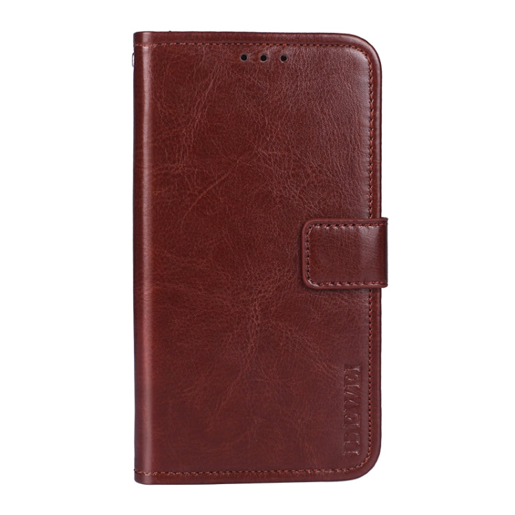 For TCL 20 Pro 5G idewei Crazy Horse Texture Horizontal Flip Leather Case with Holder & Card Slots & Wallet(Brown)