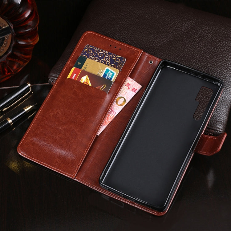 For TCL 20 Pro 5G idewei Crazy Horse Texture Horizontal Flip Leather Case with Holder & Card Slots & Wallet(Brown)