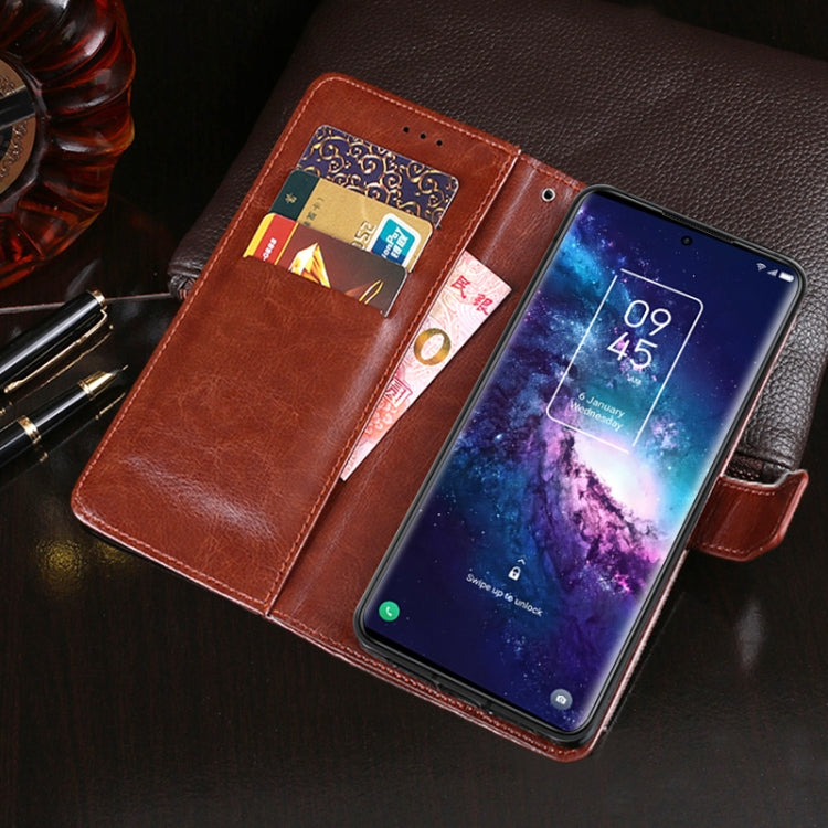 For TCL 20 Pro 5G idewei Crazy Horse Texture Horizontal Flip Leather Case with Holder & Card Slots & Wallet(Brown)