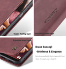 For Samsung Galaxy A22 5G CaseMe 013 Multifunctional Horizontal Flip Leather Case with Card Slot & Holder & Wallet(Wine Red)