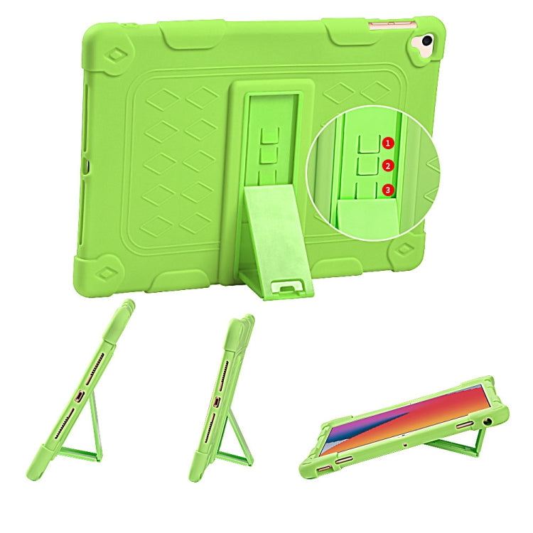 All-inclusive Silicone Shockproof Case with Holder For iPad 9.7 2018/2017 / Air 2 / Air / Pro 9.7 2016(Orange)