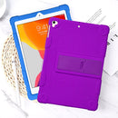 All-inclusive Silicone Shockproof Case with Holder For iPad 9.7 2018/2017 / Air 2 / Air / Pro 9.7 2016(Purple)