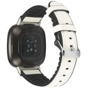 For Fitbit Versa 3 Leather + Silicone Watch Band(White)