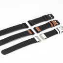 For Fitbit Versa 3 Leather + Silicone Watch Band(Black)