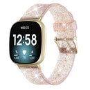 For Fitbit Versa 3 Glitter Powder Silicone Watch Band(Rose Gold)