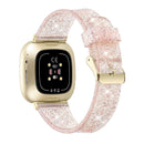 For Fitbit Versa 3 Glitter Powder Silicone Watch Band(Rose Gold)