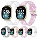 For Fitbit Versa 3 Glitter Powder Silicone Watch Band(Rose Gold)