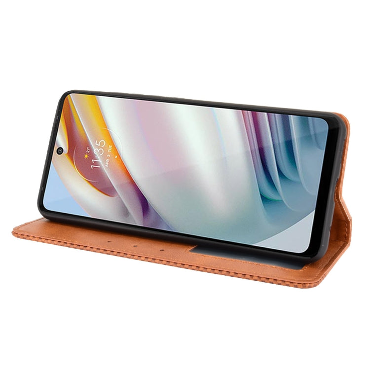 For Motorola Moto G60 / Moto G40 Fusion Magnetic Buckle Retro Crazy Horse Texture Horizontal Flip Leather Case with Holder & Card Slots & Photo Frame(Brown)