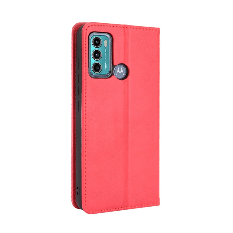 For Motorola Moto G60 / Moto G40 Fusion Magnetic Buckle Retro Crazy Horse Texture Horizontal Flip Leather Case with Holder & Card Slots & Photo Frame(Red)