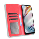 For Motorola Moto G60 / Moto G40 Fusion Magnetic Buckle Retro Crazy Horse Texture Horizontal Flip Leather Case with Holder & Card Slots & Photo Frame(Red)