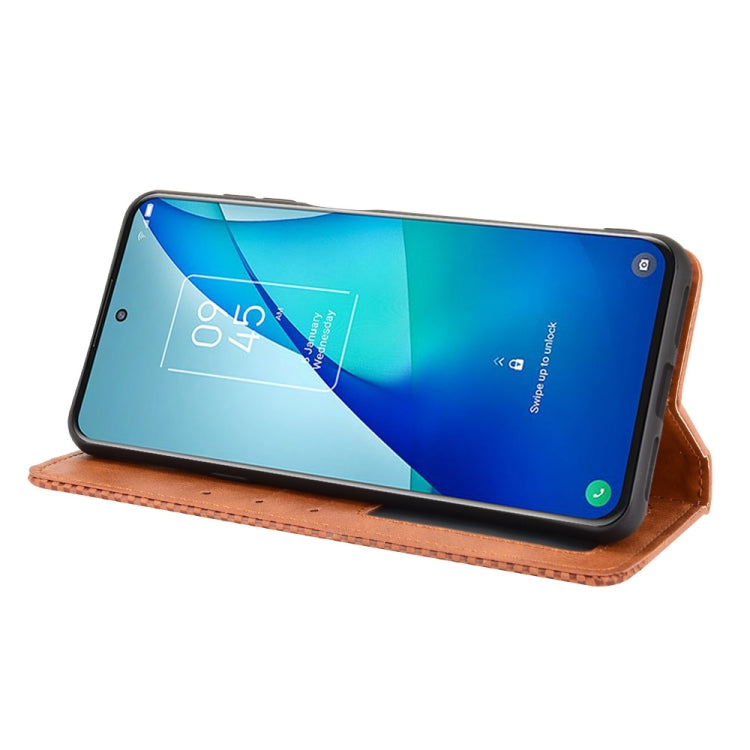 For TCL 20 5G / 20S / 20L / 20L+ Magnetic Buckle Retro Crazy Horse Texture Horizontal Flip Leather Case with Holder & Card Slots & Photo Frame(Brown)