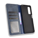 For TCL 20 5G / 20S / 20L / 20L+ Magnetic Buckle Retro Crazy Horse Texture Horizontal Flip Leather Case with Holder & Card Slots & Photo Frame(Blue)