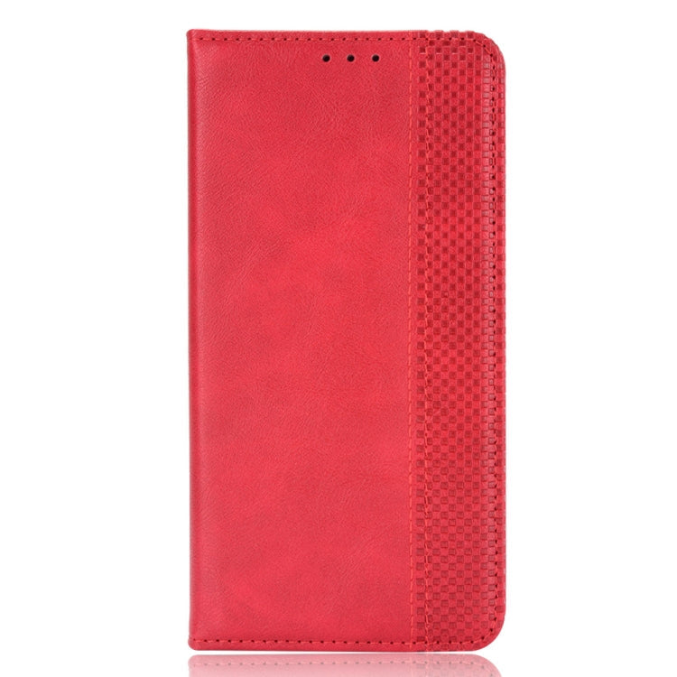For TCL 20 5G / 20S / 20L / 20L+ Magnetic Buckle Retro Crazy Horse Texture Horizontal Flip Leather Case with Holder & Card Slots & Photo Frame(Red)