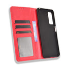 For TCL 20 5G / 20S / 20L / 20L+ Magnetic Buckle Retro Crazy Horse Texture Horizontal Flip Leather Case with Holder & Card Slots & Photo Frame(Red)