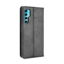 For TCL 20 Pro 5G Magnetic Buckle Retro Crazy Horse Texture Horizontal Flip Leather Case with Holder & Card Slots & Photo Frame(Black)