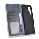 For TCL 20 Pro 5G Magnetic Buckle Retro Crazy Horse Texture Horizontal Flip Leather Case with Holder & Card Slots & Photo Frame(Blue)