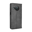 For Nokia X10 / X20 Magnetic Buckle Retro Crazy Horse Texture Horizontal Flip Leather Case with Holder & Card Slots & Photo Frame(Black)