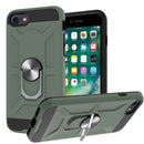War-god Armor TPU + PC Shockproof Magnetic Protective Case with Ring Holder For iPhone 8 / 7 / SE 2020(Deep Green)