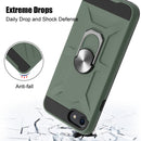 War-god Armor TPU + PC Shockproof Magnetic Protective Case with Ring Holder For iPhone 8 / 7 / SE 2020(Deep Green)