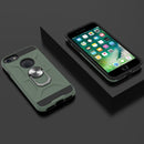 War-god Armor TPU + PC Shockproof Magnetic Protective Case with Ring Holder For iPhone 8 / 7 / SE 2020(Deep Green)